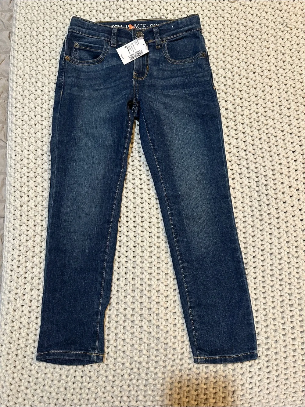 NWT The Children's Place Boys Dark Blue Stretch Skinny Jeans, Size 6